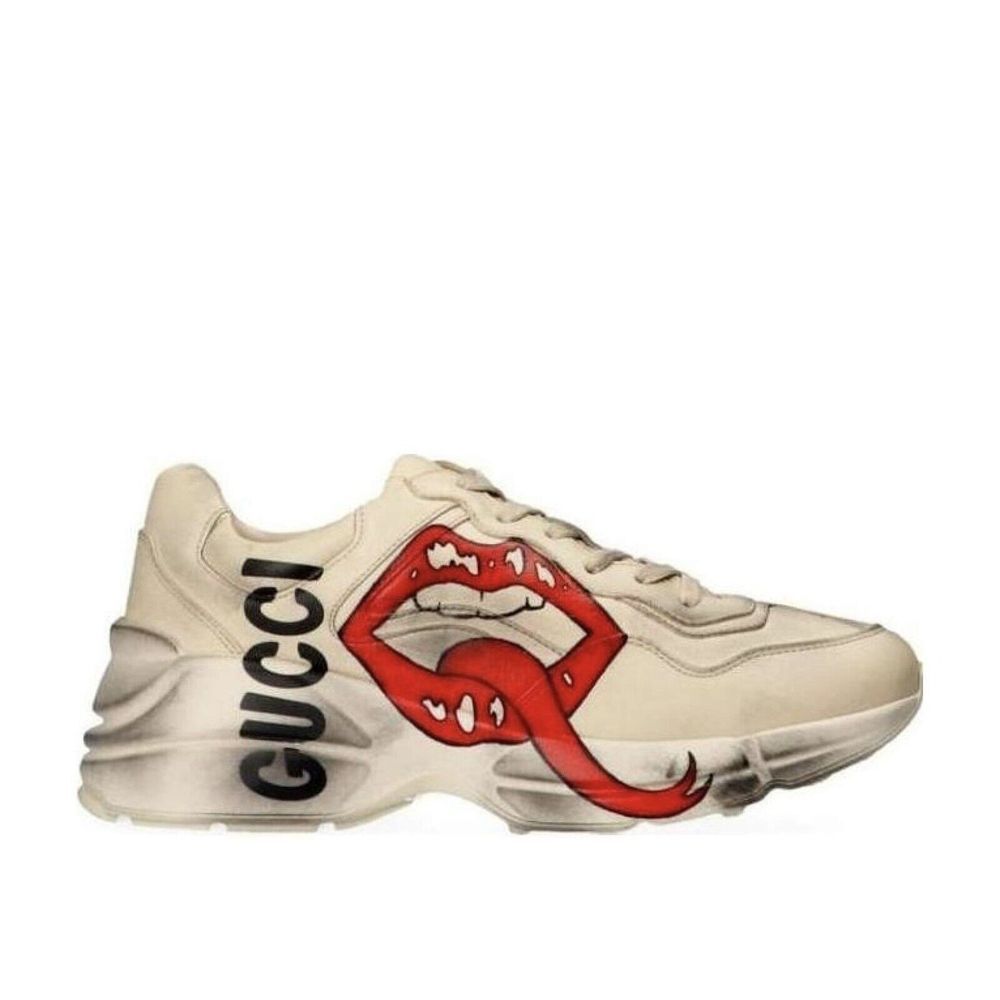 Gucci Women's Rhyton Sneaker with Mouth Print Size EU 39 US 9